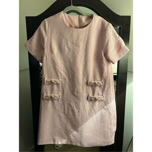 NEW Tweed Mini Crew Neck Career Elegant Dress L